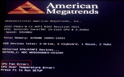 电脑开机提示cpu fan error怎么办